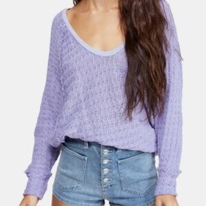 Free People Purple Thien’s Hacci Top Size M